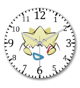 Togepi Duvar Saati Bombeli Gercek Cam