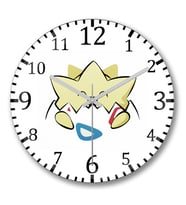Togepi Duvar Saati Bombeli Gercek Cam