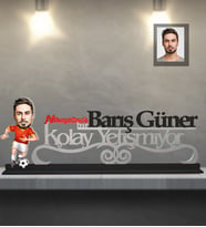 Kişiye Özel Futbolcu Karikatürlü Kolay Yetişmiyor Ahşap Biblo Bay-1