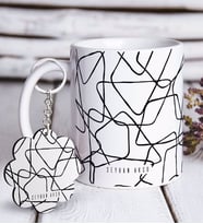 BK Gift Kişiye Özel İsimli Beyaz Kupa ve Anahtarlık Hediye Seti-27 (Model 1)