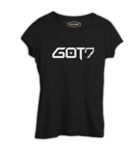 G.O.T7 - Logo Siyah Kadın Tshirt