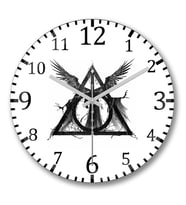 Deathly Hallows Duvar Saati Bombeli Gercek Cam