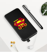 BK Gift Kişiye Özel Süper Baba Siyah 5000 mAh Powerbank ve Kalem Seti-1 (Model 1)