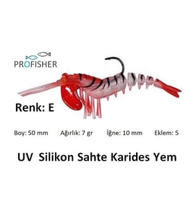 PROFISHER TPR Fosforlu Silikon Sahte Yem 5 cm 7 gr 5 Eklem