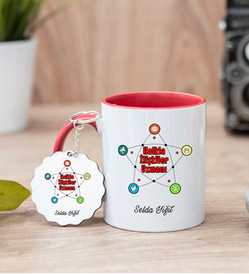 Halkla İlişkiler Uzmanı Kırmızı Kupa Bardak Ve Anahtarlık Set