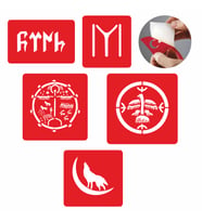 Göktürk Kayı Dövmesi Şablon Seti Tattoo SPREYSİZ