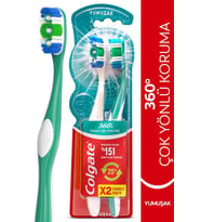Colgate 360 Komple Ağız Temizliği Çok Yönlü Koruma Yumuşak Diş Fırçası 1+1