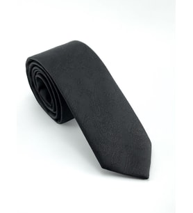 PİERRONİ Siyah Şal Desen Slim Kravat