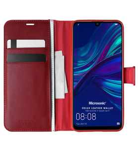 Microsonic Huawei P Smart 2019 Kılıf Delux Leather Wallet Kırmızı