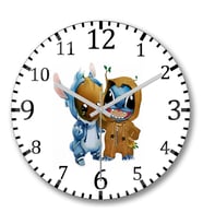 Groot e Stitch Duvar Saati Bombeli Gercek Cam