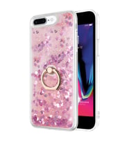 Microsonic Apple iPhone 8 Plus Kılıf Glitter Liquid Holder Pembe