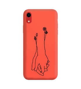 Iphone XR Çizgi Tasarımlı Turuncu Lansman Telefon Kılıfı