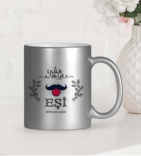 BK Gift Kişiye Özel Yılın En İyi Eşi Gümüş Yaldızlı Kupa Bardak