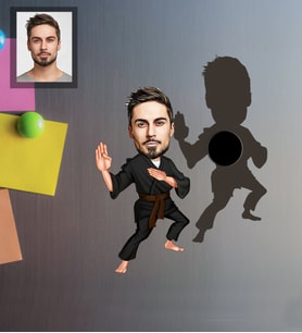 Kişiye Özel Sporcu Karikatürlü Ahşap Magnet Bay-11