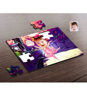 BK Gift Kişiye Özel Bebek Doğum Günü Karikatürlü Ahşap Puzzle-3