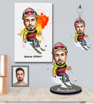 Kişiye Özel Sporcu Karikatürlü 3 lü Hediye Seti Bay-2