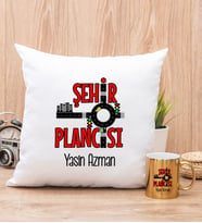 Şehir Plancısı Yastık ve Gold Kupa Bardak