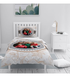 MonoHome Kişiye Özel Nevresim Takımı Tek Kişilik 3D Pamuk Saten Classic 3'lü