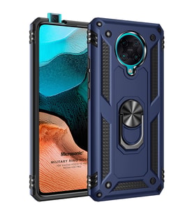 Microsonic Xiaomi Poco F2 Pro Kılıf Military Ring Holder Lacivert