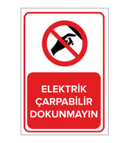 MIGNATIS - Elektrik Çarpabilir Dokunmayın Levhası - Sac Malzeme 50x70cm