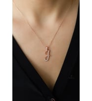 Harf Kolye 925 Ayar J Harfi Gümüş Kolye - Rose