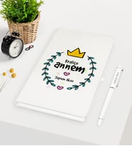 BK Gift Kişiye Özel Kraliçe Annem Beyaz Defter Kalem Seti