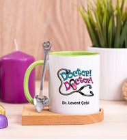 Doktor Doktor Ahşap Altlıklı Yeşil Kupa Bardak