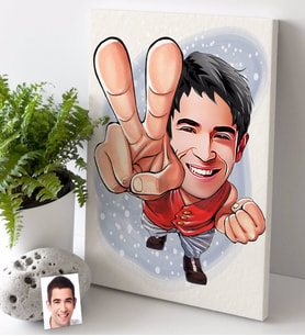 BK Gift Kişiye Özel Erkek Karikatürlü Kanvas Tablo 30x50cm-33