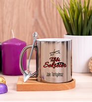 Tıbbi Sekreter Ahşap Altlıklı Silver Kupa Bardak