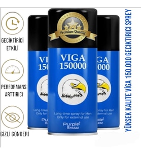 3 Kutu 150000 Viga Erkek Geciktirici Sprey - Premium Ürün, Yüksek Kalite Çok Kullanımlık Erkek Geciktirici Sprey %100 Orjinal Ürün