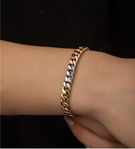Papatya Silver 925 Ayar 3 Renk Kaplama Hallow Gurmet Gümüş Bileklik (Rose)