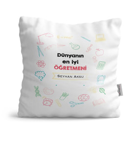 BK Gift Kişiye Özel Dünyanın En İyi Öğretmeni  Yastık  14