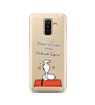 Snoopy Tasarımlı Süper Şeffaf Silikon Telefon Kılıfı Samsung A6 Plus