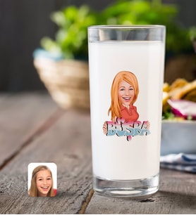 BK Gift Kişiye Özel Bayan İsimli Karikatürlü Rakı Bardağı-1 (Beyaz)