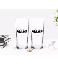 BK Gift Kişiye Özel Renkli Baskılı Adana Tasarımlı Turistik İkili Rakı Bardağı Seti-1 (Beyaz)