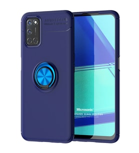 Microsonic Oppo A52 Kılıf Kickstand Ring Holder Lacivert