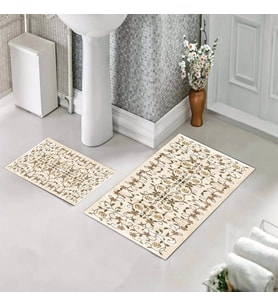 Banyo Halısı Ikili Klozet Takımı Kaymaz Tabanlı (60 xm x 100 cm + 40 cm x 60 cm) 
