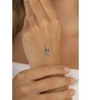 Gümüş Pazarım Mistik Topaz Taşlı 4 Yapraklı Yonca Gümüş Kolye (Rose)