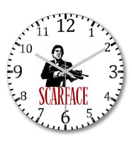 Scarface Duvar Saati Bombeli Gercek Cam