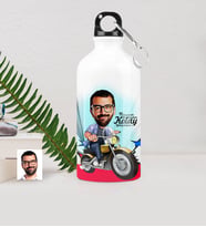 BK Gift Kişiye Özel Bay Motorcu Karikatürlü Metal Suluk 500 Ml 1
