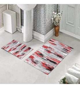 Banyo Halısı Ikili Klozet Takımı Kaymaz Tabanlı (60 xm x 100 cm + 40 cm x 60 cm) 