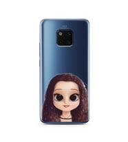 Kıvırcık Saçlı Kız Tasarımlı Süper Şeffaf Silikon Telefon Kılıfı Huawei Mate 20 