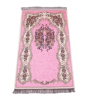 Lüks Gülce Şönil Seccade - 0260 - Pembe Renk (Çok Renkli)