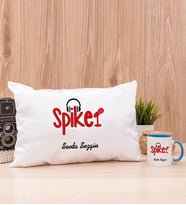 Spiker Dikdörtgen Yastık ve Mavi Kupa Bardak