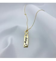 Sonsuz Aşk Model Gold Levha İsim Kolye