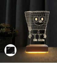 3d Dekoratif Masa Lambası Çocuk Odası Sunger Bob Gece Lambası (Sarı)