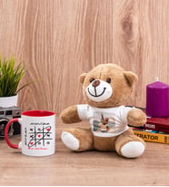 Aşk Her Zaman Kazanır Kırmızı Kupa Bardak ve Peluş Ayıcık