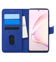 Microsonic Samsung Galaxy Note 10 Lite Kılıf Fabric Book Wallet Lacivert