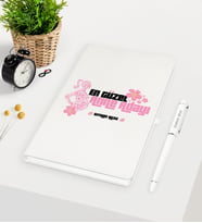 BK Gift Kişiye Özel En Güzel Anne Adayı Beyaz Defter Kalem Seti - 3