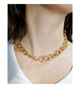 Lak Kaplama Kalın Zincir Kolye Gold